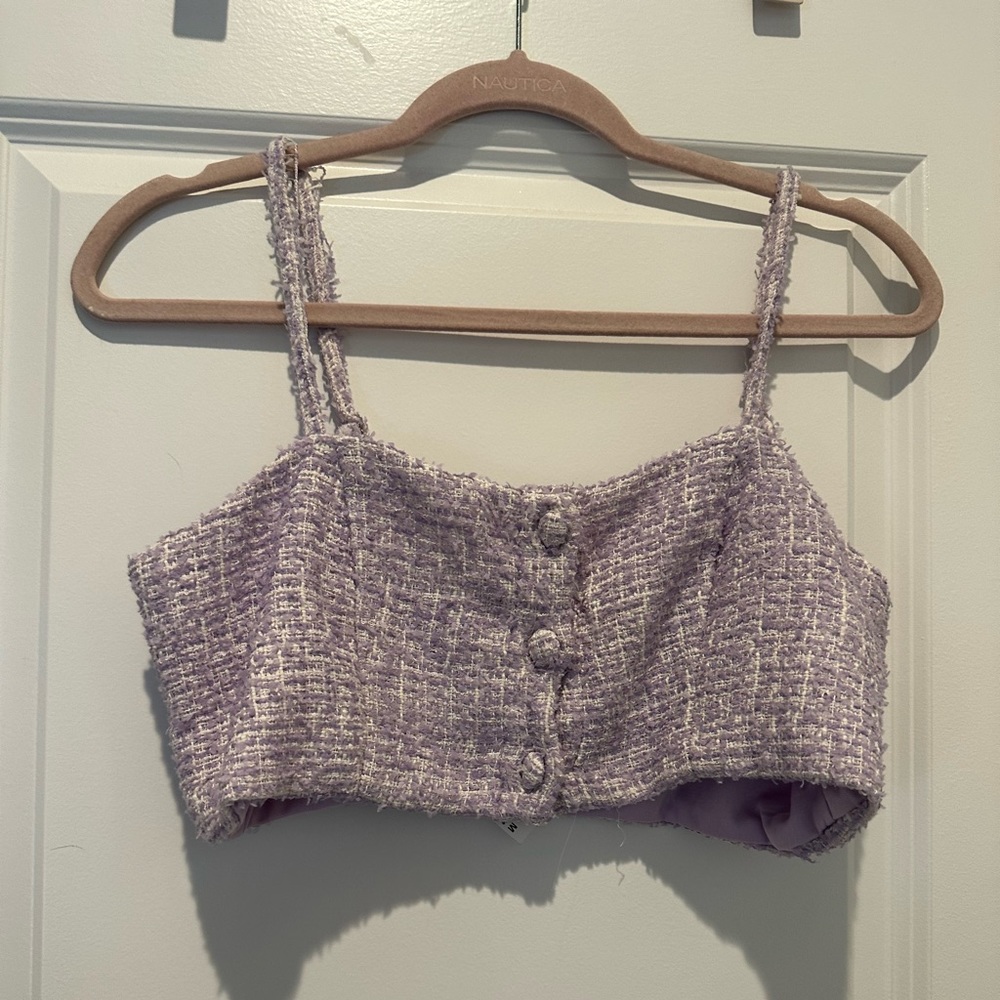 Purple crop shirt